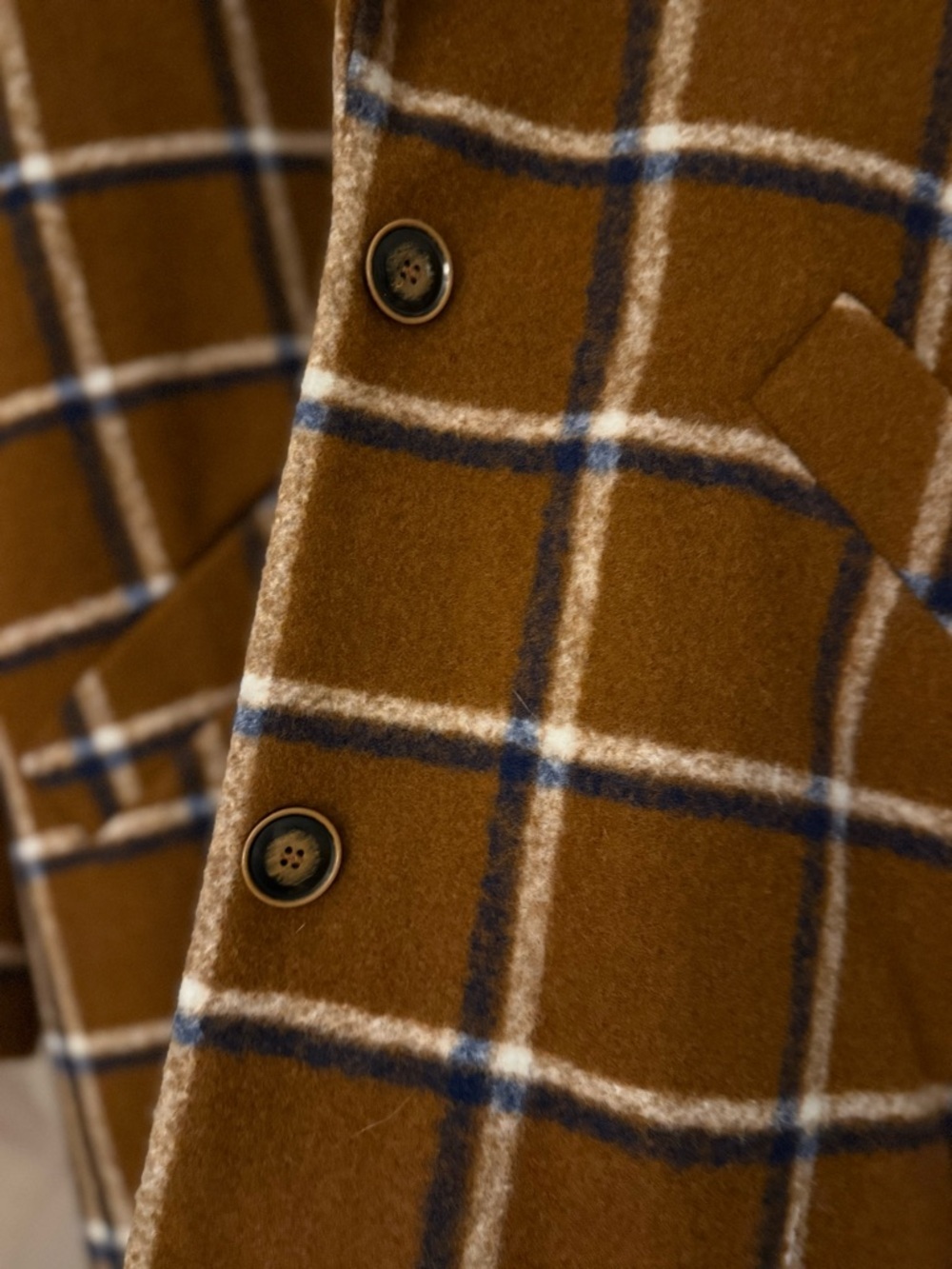 NWT Mango Plaid Cocoon Pea Coat - Picture 5 of 7